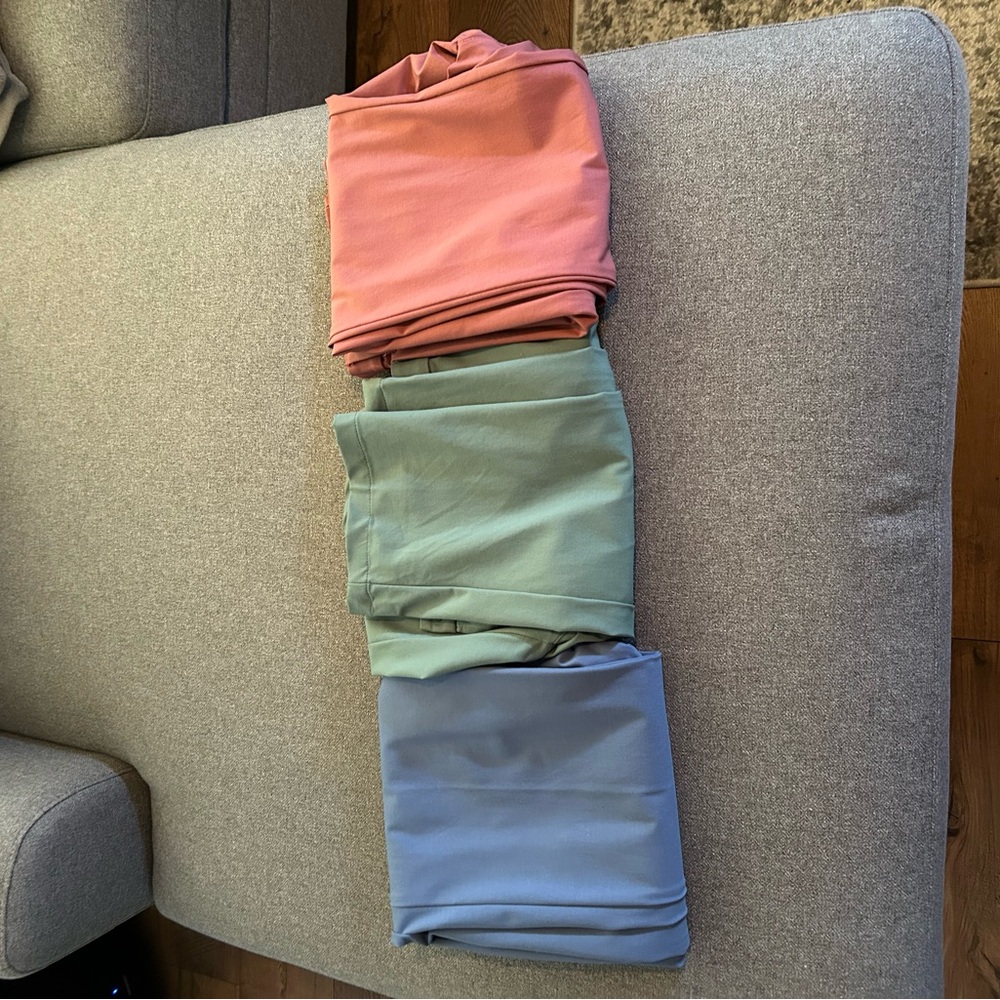 Set of Three Colored Fabric Pieces
